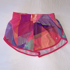 Danskin pink colorful lined running shorts M 8-10